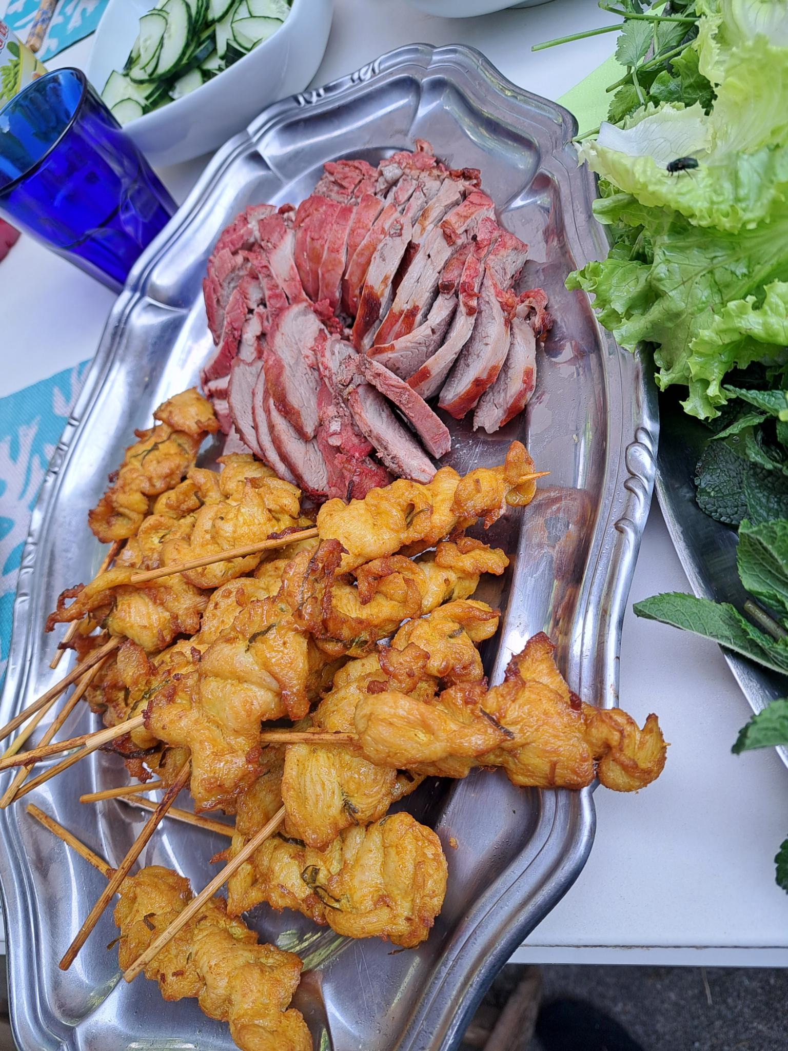Brochettes de poulet saté